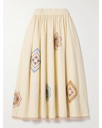 Zimmermann - Ottie Guipure Lace-Trimmed Cotton Midi Skirt - Lyst