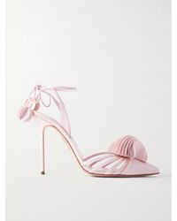 Aquazzura - Wild Bloom Embellished 105 Satin Pumps - Lyst