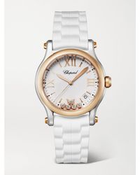 Chopard - Happy Sport 18-Karat Rose, Stainless Steel And Diamond Watch - Lyst