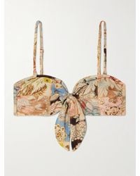 Zimmermann - Daylight Tie-Front Bikini Top - Lyst