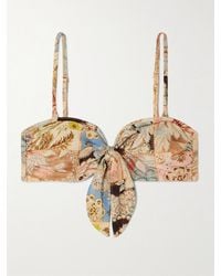 Zimmermann - Daylight Tie-Front Bikini Top - Lyst