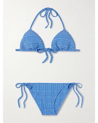 Lisa Marie Fernandez - Striped Seersucker Triangle Bikini - Lyst