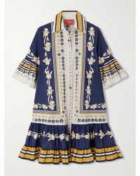 La DoubleJ - Choux Printed Cotton-Poplin Mini Shirt Dress - Lyst