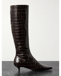 TOTEME - Net Sustain The Slim Croc-Effect Leather Knee Boots - Lyst