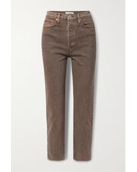 RE/DONE + Net Sustain 70s High Rise Stove Pipe Straight-leg Jeans - Brown