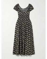 Doen - Quinley Midikleid Aus Biobaumwoll-Voile Mit Blumenprint Und Raffungen - Lyst