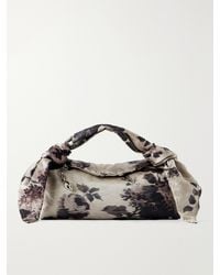 Erdem - East West Bloom Floral-Print Textured Satin Top-Handle Bag - Lyst