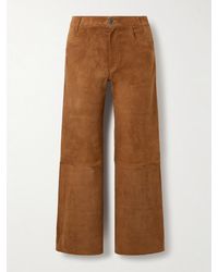 Stouls - Lilou Cropped Suede Wide-Leg Pants - Lyst