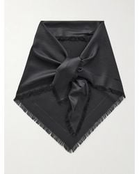 Gucci - Fringed Silk And Wool-Blend Scarf - Lyst