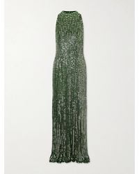 Jenny Packham - Benue Sequined Mesh Halterneck Gown - Lyst