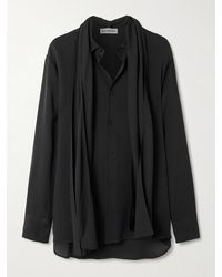 Balenciaga - Scarf-Detailed Silk-Georgette Shirt - Lyst