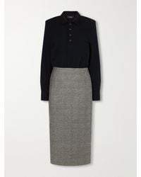 Willy Chavarria - Polo Checked Wool-Blend Piqué Midi Dress - Lyst