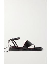 STAUD - Alexandre Lace-Up Leather Sandals - Lyst