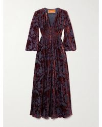 La DoubleJ - Camerino Maxikleid Aus Devoré-Samt - Lyst
