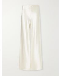 Leset - Barb Draped Satin Wide-Leg Pants - Lyst