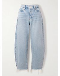 FRAME - The Bubble Crop Hoch Sitzende Barrel-Jeans Mit Fransen - Lyst