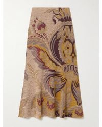 Etro - Ribbed Paisley-Print Wool Skirt - Lyst