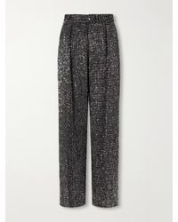 Missoni - Pleated Sequined Metallic Crochet-Knit Straight-Leg Pants - Lyst