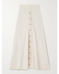 Zimmermann - Cotton-Trimmed Ribbed-Knit Midi Skirt - Lyst
