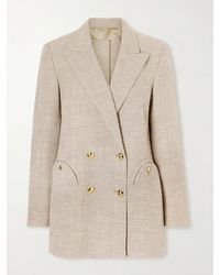 Blazé Milano - Marisa Everyday Double-Breasted Ribbed Cotton-Blend Blazer - Lyst