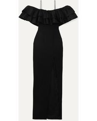 Rasario - Ruffled Silk And Crepe Gown - Lyst