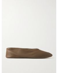 The Row - Stella Leather Ballet Flats - Lyst