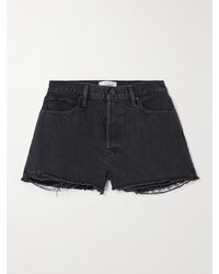 FRAME - The Dare Frayed Denim Shorts - Lyst