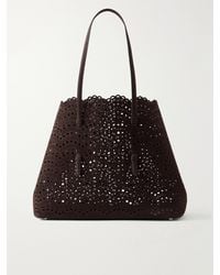 Alaïa - Mina 37 Laser-Cut Leather Tote - Lyst