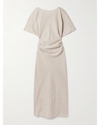 STAUD - Amelie Maxikleid Aus Crêpe Mit Falten - Lyst