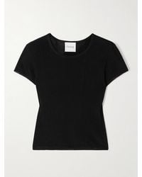 Posse - Birdie Cropped Ribbed Jersey T-Shirt - Lyst