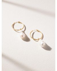 Mateo - 14-Karat, Pearl And Diamond Earrings - Lyst
