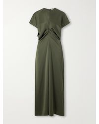 TOTEME - Draped Crepe Satin Maxi Dress - Lyst
