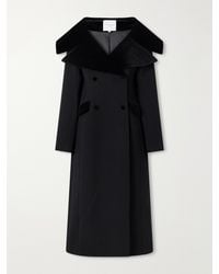 LIBEROWE - Hourglass Double-Breasted Wool Velour-Trimmed Coat - Lyst