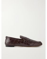 Jamie Haller - The Penny Croc-Effect Leather Loafers - Lyst