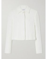Another Tomorrow - Cropped Cotton Bouclé-Tweed Jacket - Lyst