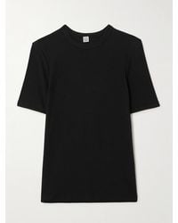 TOTEME - T-Shirt Aus Geripptem Stretch-Baumwoll-Jersey - Lyst