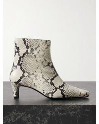 STAUD - Wally Ankle Boots Aus Leder Mit Schlangeneffekt - Lyst