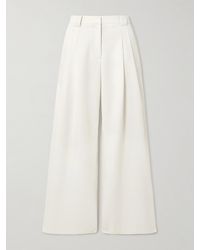 St. Agni - Pleated Wool-Blend Twill Wide-Leg Pants - Lyst