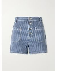 Nili Lotan - Harley Striped Denim Shorts - Lyst