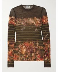 Jean Paul Gaultier - Marinière Grape Printed Mesh Top - Lyst