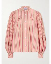 Thierry Colson - Yana Striped Cotton-Poplin Blouse - Lyst