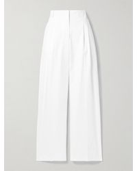 Rohe - Pleated Cotton Wide-Leg Pants - Lyst