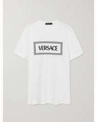 Versace - Icons T-Shirt Aus Baumwoll-Jersey Mit Stickerei - Lyst