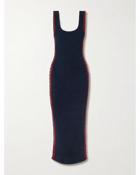 Rabanne - Maxikleid Aus Chenille Aus Einer Baumwollmischung Mit Häkeleinsätzen Und Verzierung - Lyst