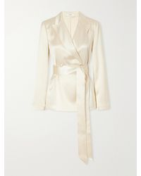 JOSEPH - Archer Belted Silk-Satin Jacket - Lyst