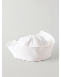 Les Vacances d'Irina - Sailor Grosgrain-Trimmed Cotton Sailor Hat - Lyst