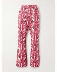 La DoubleJ - Pantalon Évasé Raccourci En Tweed De Coton Stretch Imprimé 24/7 - Lyst