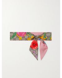 Gucci - Gg Flora Print Silk Ribbon - Lyst