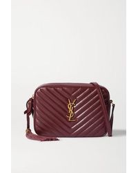 Saint Laurent Lou Schultertasche Aus Gestepptem Leder - Lila