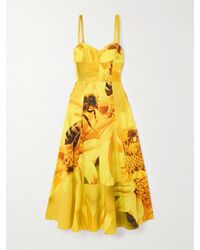 Tory Burch - Printed Stretch-Cotton Poplin Midi Dress - Lyst